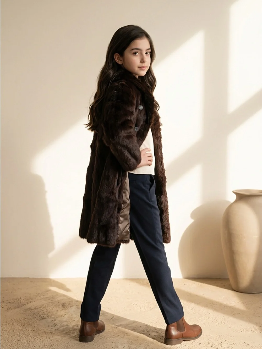 Princess Caravelle Authentic Rabbit Fur Coat